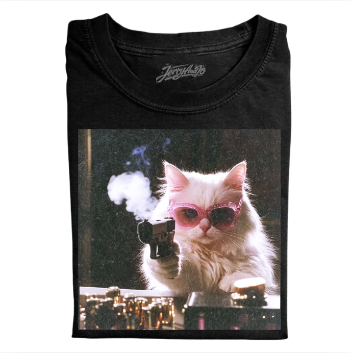 FUNNY GANGSTER CAT SHIRT NN-0004