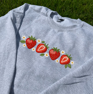 STRAWBERRY FLOWER EMBROIDERED TEE BN-00030