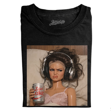 SARCASTIC DOLL FACE MEME T-SHIRT, DIET COKE DOLL GRAPHIC SHIRT TR-0082