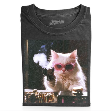 FUNNY GANGSTER CAT SHIRT NN-0004