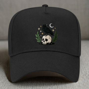 EMBROIDERED WITCHY CROW SKULL HAT TR-0004