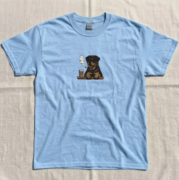 ROTTWEILER DOG SMOKING BAR EMBROIDERED TEE TR-0037