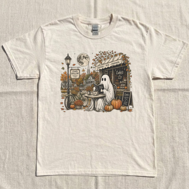 STARS HOLLOW GHOST TEE, LUKES' S DINNER FALL TEE, AUTUMN COFFEE LOVER GIFT TEE BN-00278