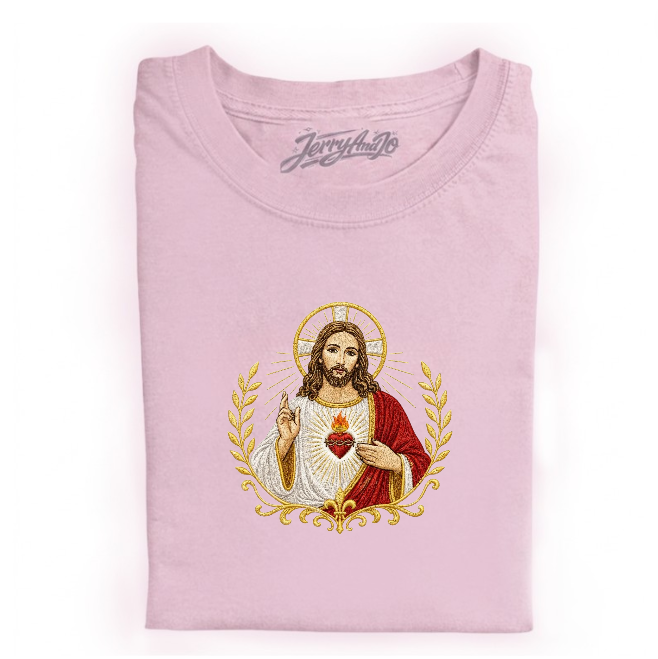 SACRED HEART CHRIST EMBROIDERED TEE BN-00017