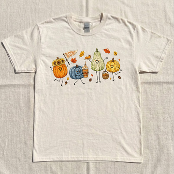 FUNNY FALL PUMKIN SEASON EMBROIDERED TEE BN-00058