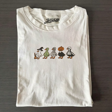 CUTE GOOSE HALLOWEEN EMBROIDERED TEE TR-0004