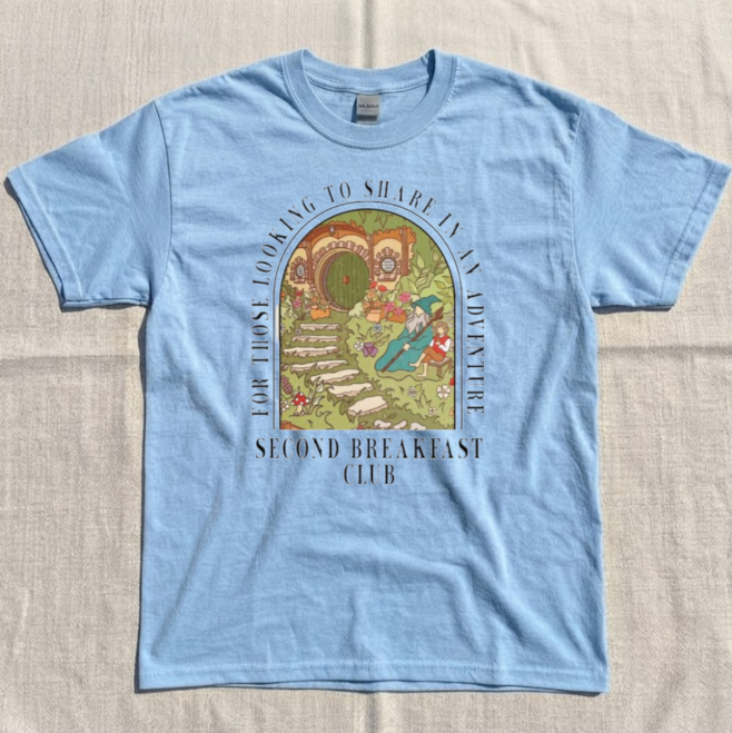 SECOND BREAKFAST CLUB TEE, ADVENTURE BOOKISH TEE, FANTASSY BOOK LOVER TOP BN-00255