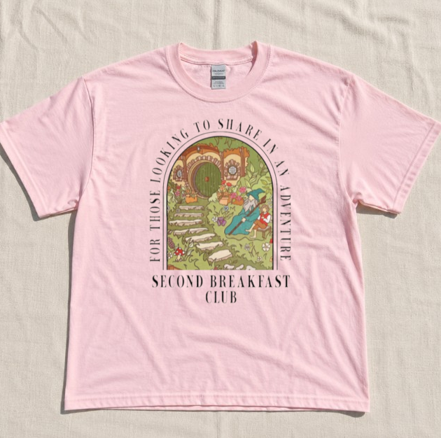 SECOND BREAKFAST CLUB TEE, ADVENTURE BOOKISH TEE, FANTASSY BOOK LOVER TOP BN-00255