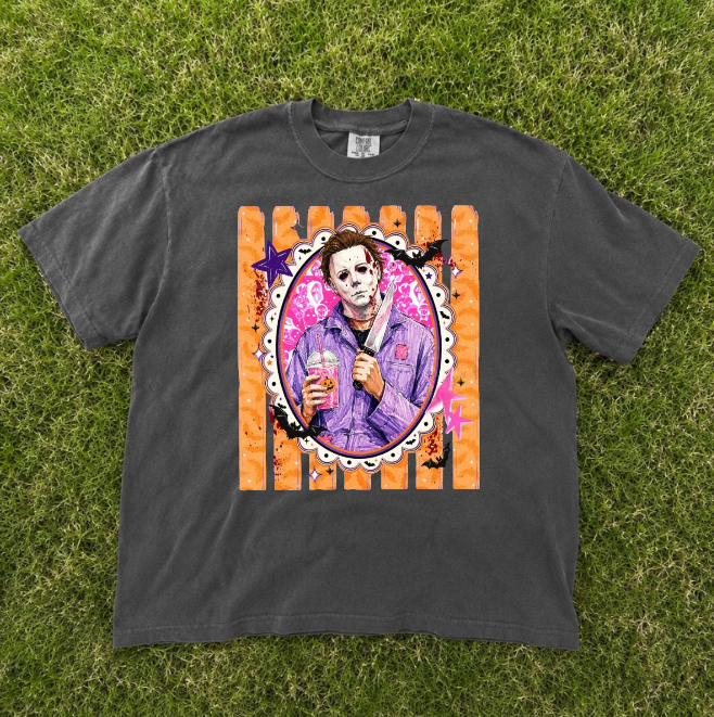 RETRO HALLOWEEN CHARACTERS MICHAEL SCARY MOVIE TEE BN-00086