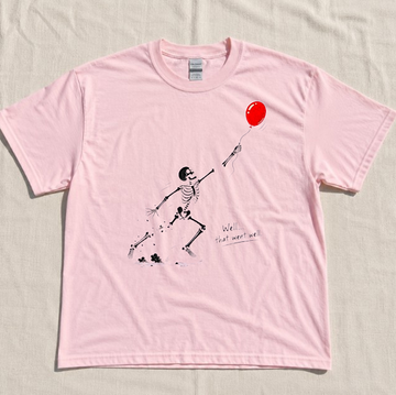 SKELETON LOST BALLOON TEE, WELL THAT WENT WELL FUNNY HALLOWEEN TEE BN-00286