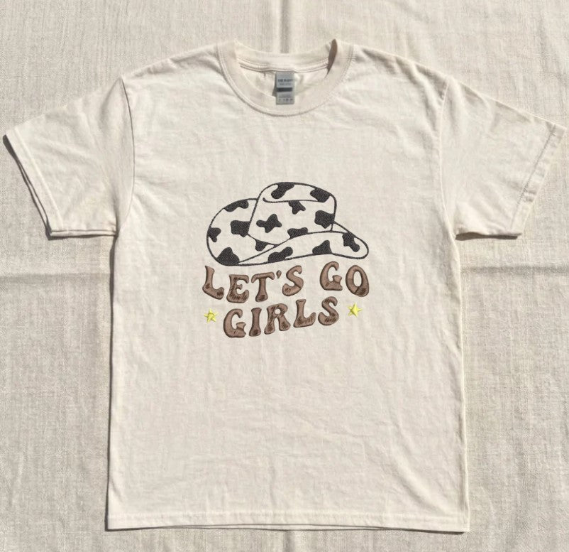EMBROIDERED LET'S GO GIRLS TEE XIU-0030