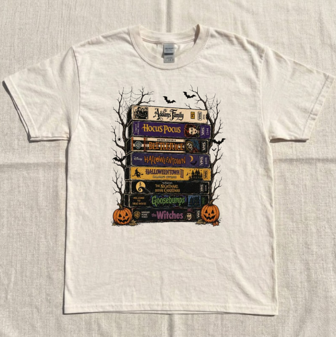 RETRO SPOOKY SEASON TEE, HALLOWEEN MOVIE TEE, FUNNY HORROR TEE, SCARY MOVIE HALLOWEEN TEE BN- 00166