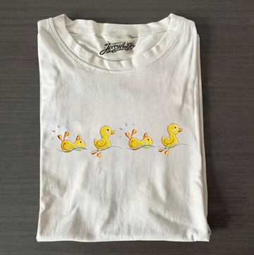 CUTE DUCK, BABY DUCK BORDER EMBROIDERED TEE BN-00018