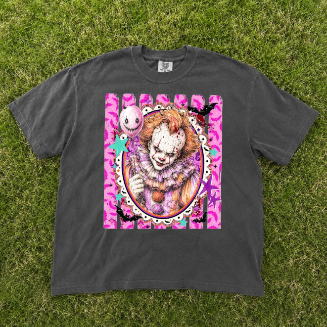 RETRO HALLOWEEN CHARACTERS THE CLOWN SCARY MOVIE TEE BN-00087