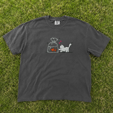 KITTEN & GOLDFISH EMBROIDERED TEE BN-00057