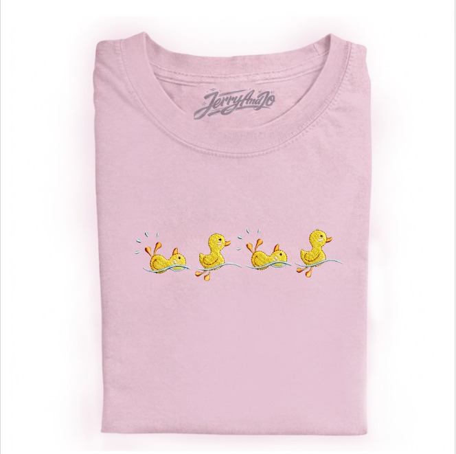 CUTE DUCK, BABY DUCK BORDER EMBROIDERED TEE BN-00018