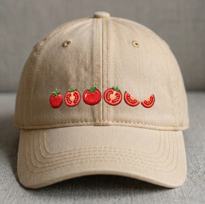 TOMATO SUMMER GARDEN EMBROIDERED CLASSIC DAT HAT BN-0006