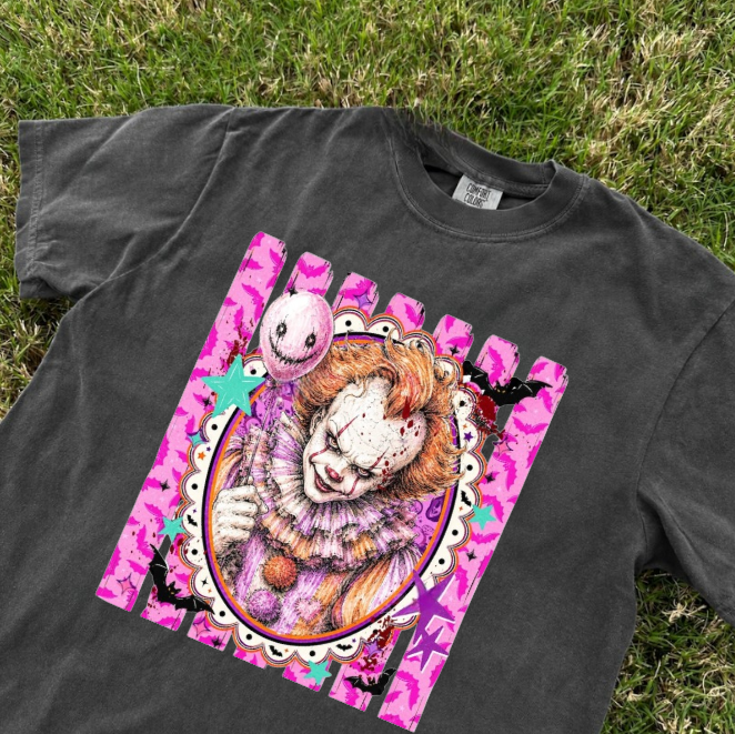 RETRO HALLOWEEN CHARACTERS THE CLOWN SCARY MOVIE TEE BN-00087