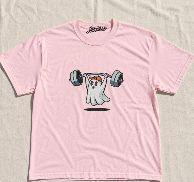 EMBROIDERED WEIGHTLIFTING GHOST TEE XIU-0083