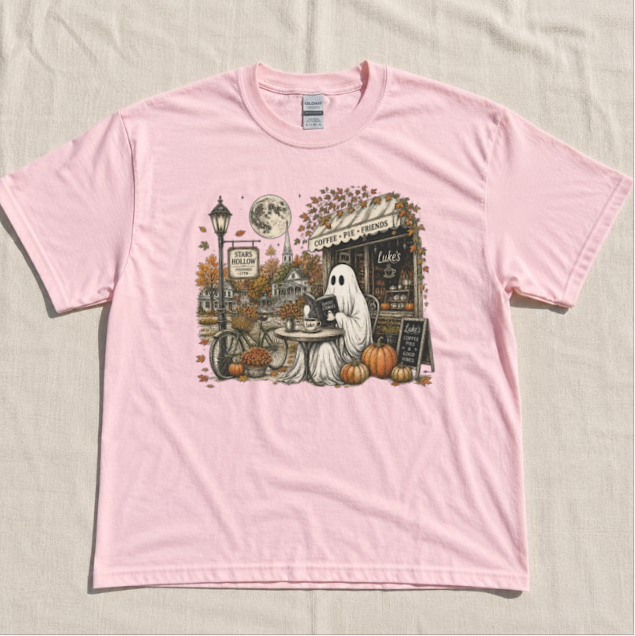 STARS HOLLOW GHOST TEE, LUKES' S DINNER FALL TEE, AUTUMN COFFEE LOVER GIFT TEE BN-00278