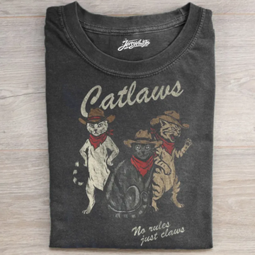 VINTAGE COWBOY CAT GRAPHIC SHIRT TR-00112