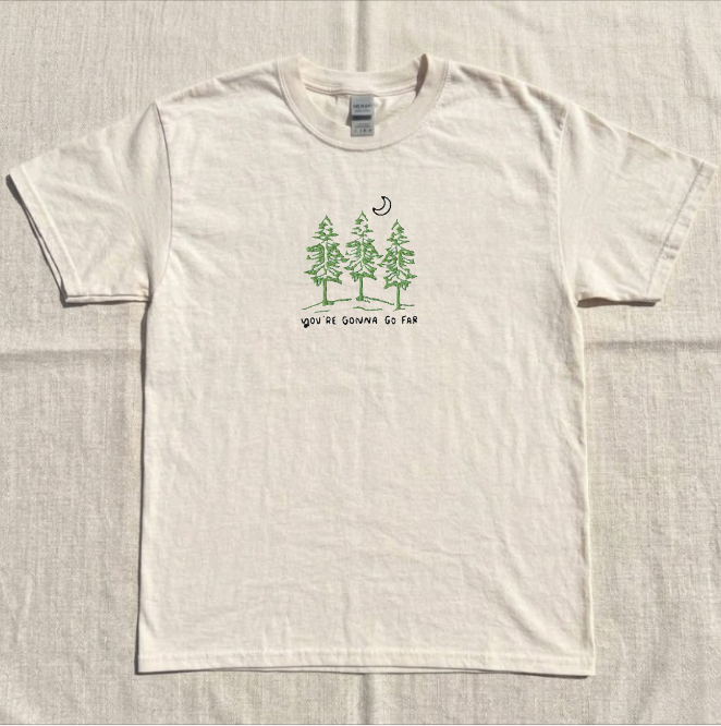 YOU'RE GONNA GO FAR TREES EMBROIDERED TEE BN-00056