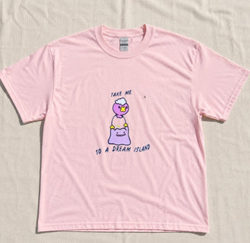 EMBROIDERED TAKE ME TO A DREAM ISLAND TEE XIU-0035