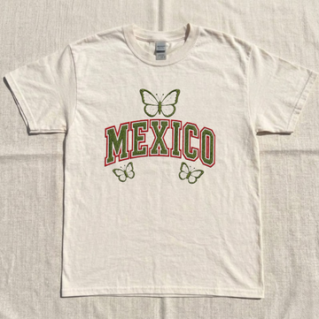 BUTTERFLY COUNTRY, VARSITY MEXICO EMBROIDERED TEE BN-00032
