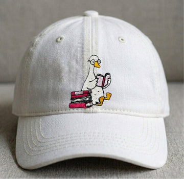 EMBROIDERED BOOKISH GOOSE  HAT XIU-0005