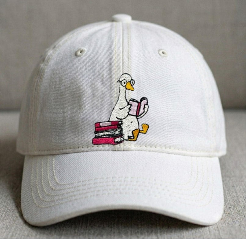 EMBROIDERED BOOKISH GOOSE  HAT XIU-0005