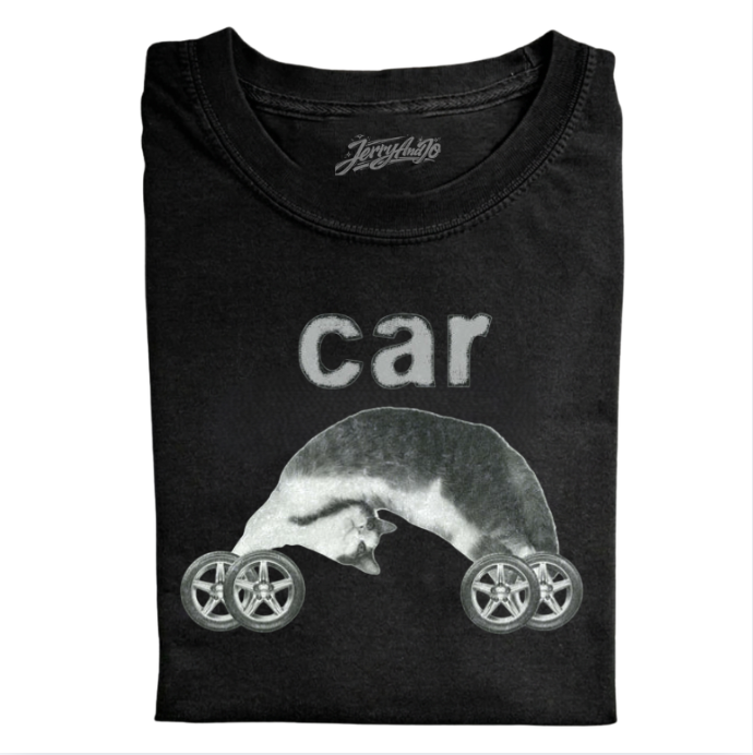 CAT CAR FUNNY SHIRT NN-0007