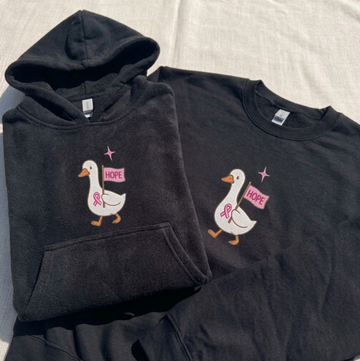 FIGHTER GOOSE AWARENESS, PINK RIBBON EMBROIDERED TEE/ SWEATSHIRT/ HOODIE BN-00127
