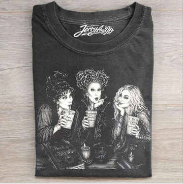 ICED COFFEE HALLOWEEN CHARACYERS TEE BN-00131