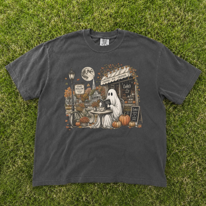 STARS HOLLOW GHOST TEE, LUKES' S DINNER FALL TEE, AUTUMN COFFEE LOVER GIFT TEE BN-00278