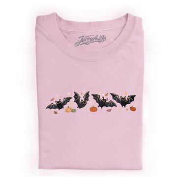 BATS AND PUMPKINS EMBROIDERED TEE TR-0021