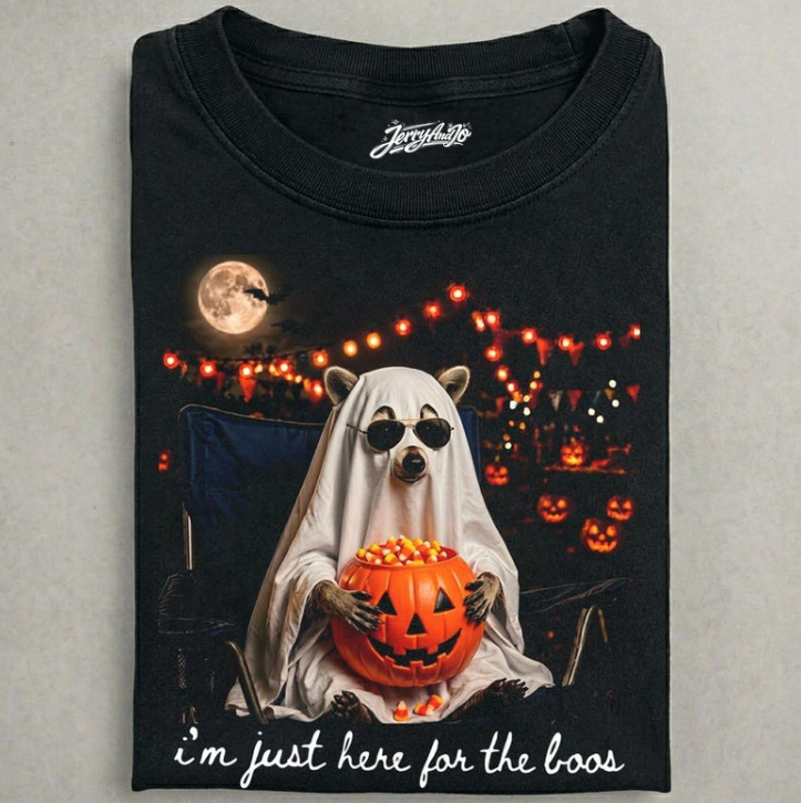 I'M JUST HERE FOR THE BOOS RACCOON SHIRT TR-00119