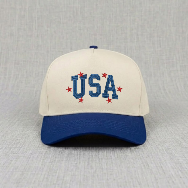 USA STARS, PATRIOT EMBROIDERED BASEBALL HAT BN-0007