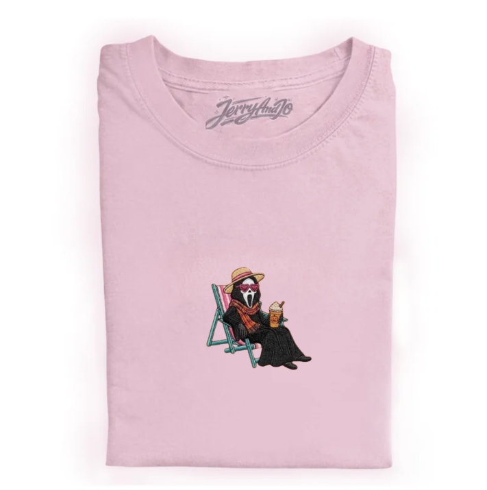 SPOOKY BEACH GHOST EMBROIDERED TEE TR-0023