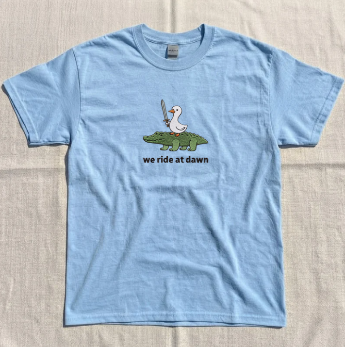 DUCK CROCODILE EMBROIDERED TEE TR-0048