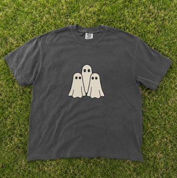 EMBROIDERED THREE GHOSTS HALLOWEEN TEE XIU-0039