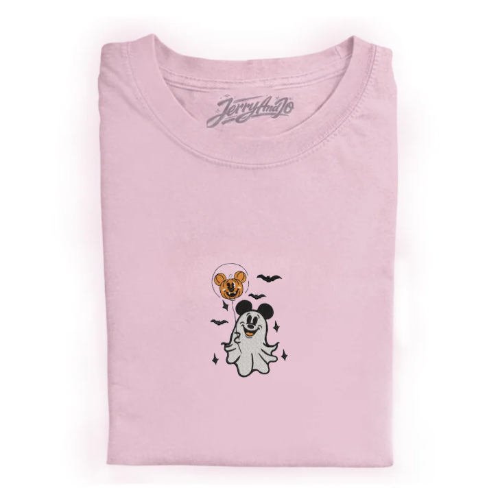 CUTE GHOST MOUSE EMBROIDERED TEE TR-0025
