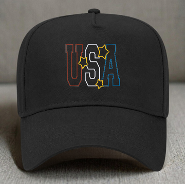 USA STARS APPIQUE EMBROIDERED BASEBALL HAT BN-0005