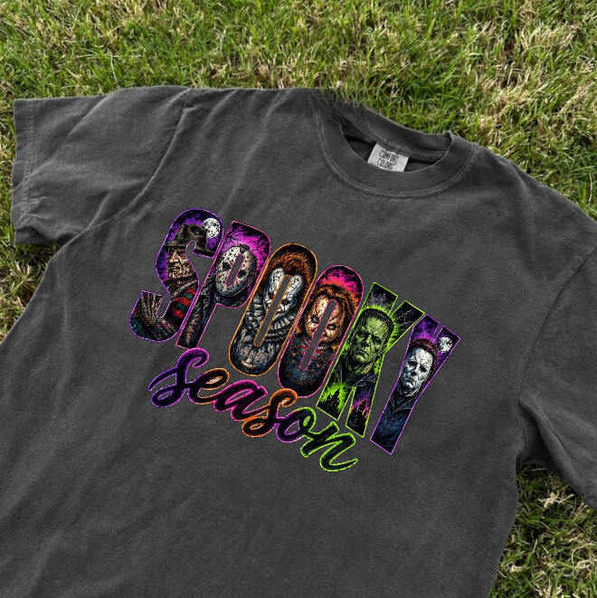 SPOOKY  SEASON RETRO HALLOWEEN CHARACTERS MOVIE TEE BN-00091