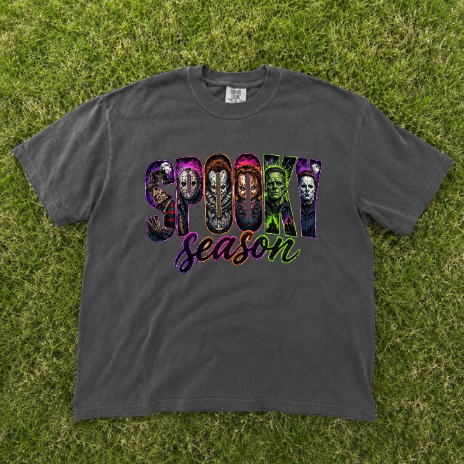 SPOOKY  SEASON RETRO HALLOWEEN CHARACTERS MOVIE TEE BN-00091