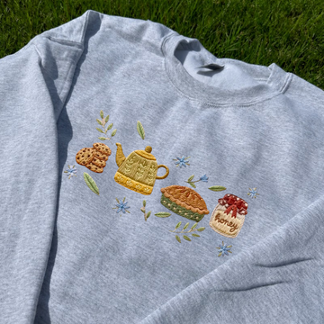 CAKE & TEA EMBROIDERED TEE BN-00034