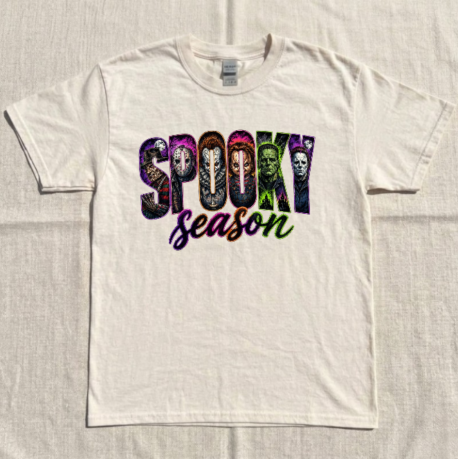 SPOOKY  SEASON RETRO HALLOWEEN CHARACTERS MOVIE TEE BN-00091