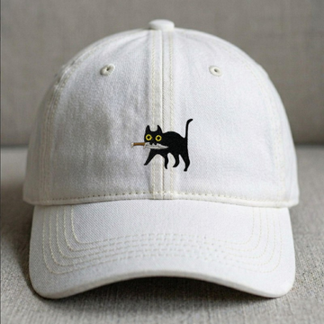 BLACK CAT EMBROIDERED HAT BN-0001
