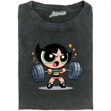 VINTAGE BUBLEESS POWERPUFF GIRLS GYM SHIRT XIU-0093