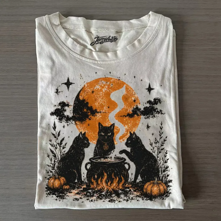 HALLOWEEN CAT T-SHIRT TR-00275