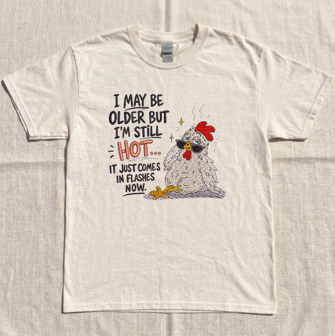 FUNNY CHICKEN, HOT QOUTE EMBROIDERED TEE BN-00036